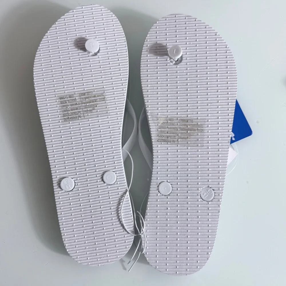 Hurley Summertime Womens White Flip Flop Sandals Size 9 New